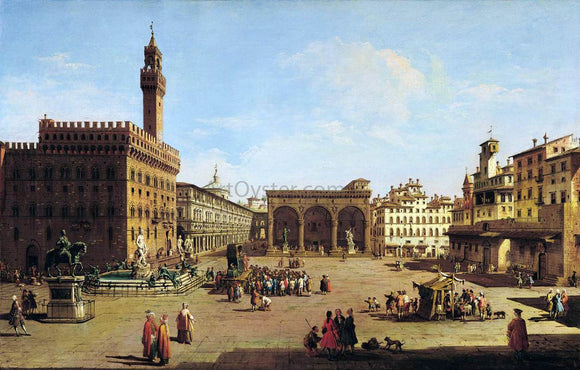  Giuseppe Zocchi The Piazza della Signoria in Florence - Canvas Art Print