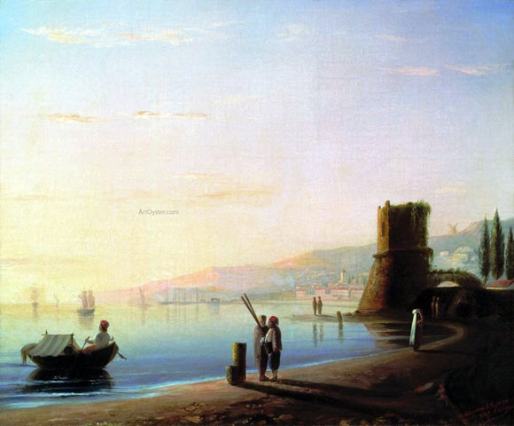  Ivan Constantinovich Aivazovsky The pier in Feodosia - Canvas Art Print