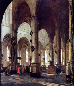  Hendrick Cornelisz Van Vliet The Pieterskerk in Leiden - Canvas Art Print