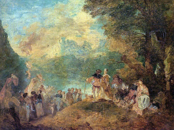  Eugene-Louis Boudin The Pilgrimage to Cythera (after Watteau) - Canvas Art Print