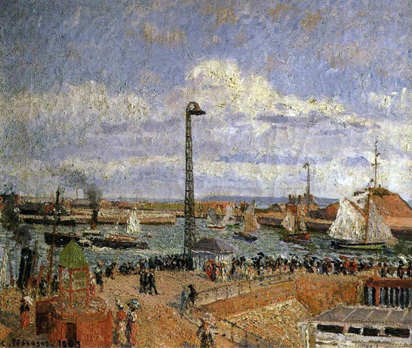  Camille Pissarro The Pilot's Jetty, Le Havre - High Tide, Afternoon Sun - Canvas Art Print