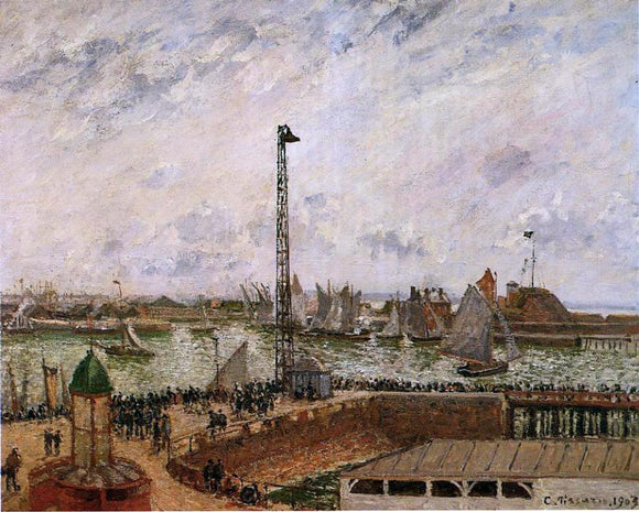  Camille Pissarro The Pilot's Jetty, Le Havre, Morning, Grey Weather, Misty - Canvas Art Print