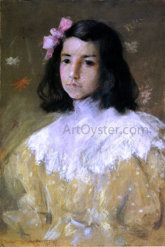  William Merritt Chase The Pink Bow (also known as Diedonnee) - Canvas Art Print