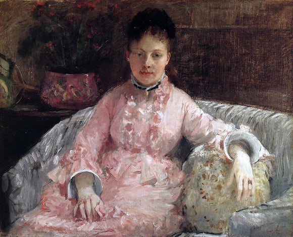  Berthe Morisot The Pink Dress (also known as poop) - Canvas Art Print