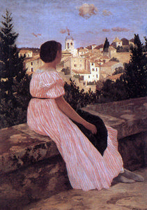  Jean Frederic Bazille The Pink Dress - Canvas Art Print
