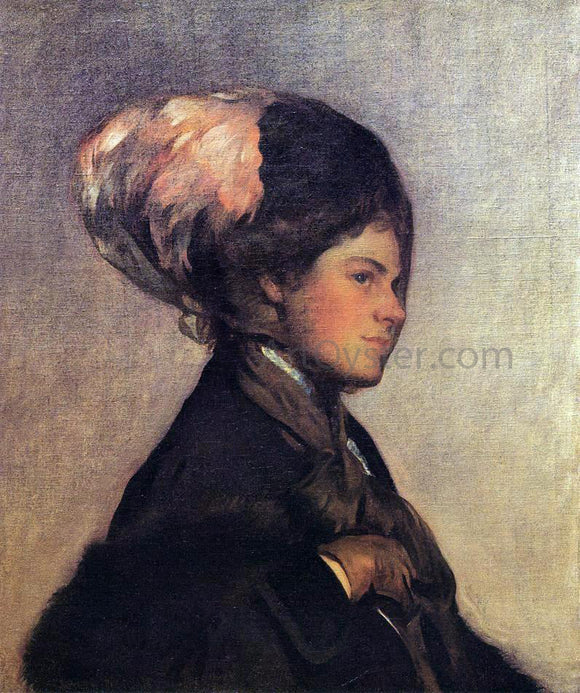  Joseph DeCamp The Pink Feather (also known as The Brown Veil) - Canvas Art Print
