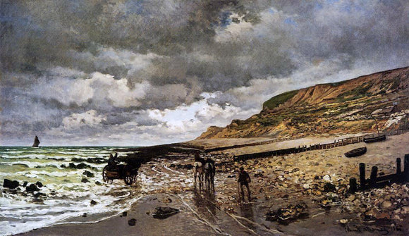  Claude Oscar Monet The Pointe de la Heve at Low Tide - Canvas Art Print