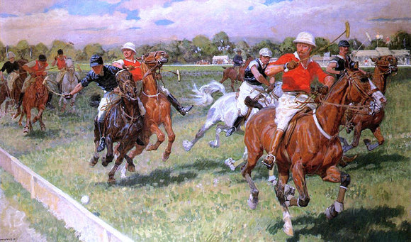  Ludwig Koch The Polo Game - Canvas Art Print