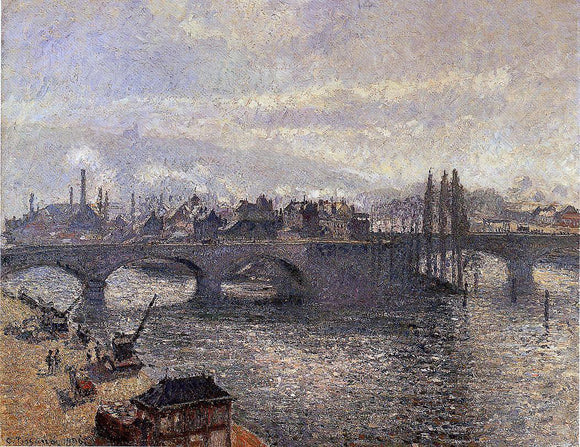  Camille Pissarro The Pont Corneille , Rouen: Morning Effect - Canvas Art Print