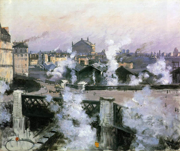  Norbert Goeneutte The Pont de l'Europe and Gare Saint-Lazare - Canvas Art Print
