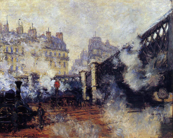  Claude Oscar Monet The Pont de l'Europe, Saint-Lazare Station - Canvas Art Print