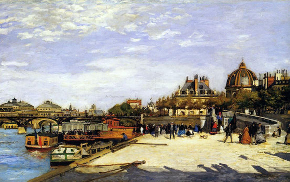  Pierre Auguste Renoir The Pont des Arts and the Institut de France - Canvas Art Print