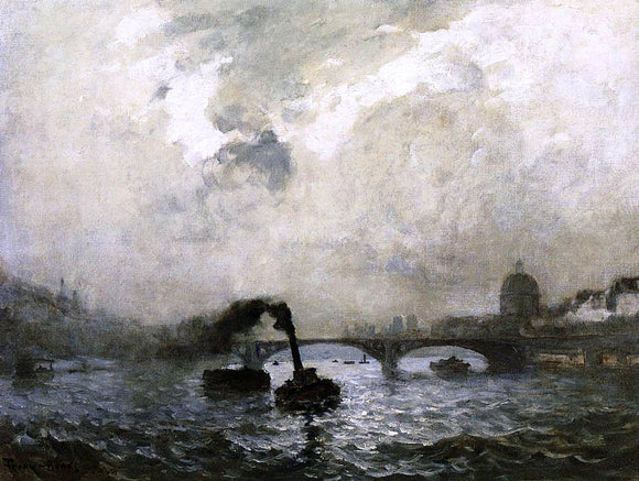  Frank Myers Boggs The Pont des Arts and the Institute de France - Canvas Art Print