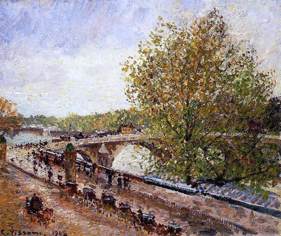  Camille Pissarro The Pont Royal - Grey Weather, Afternoon, Spring - Canvas Art Print