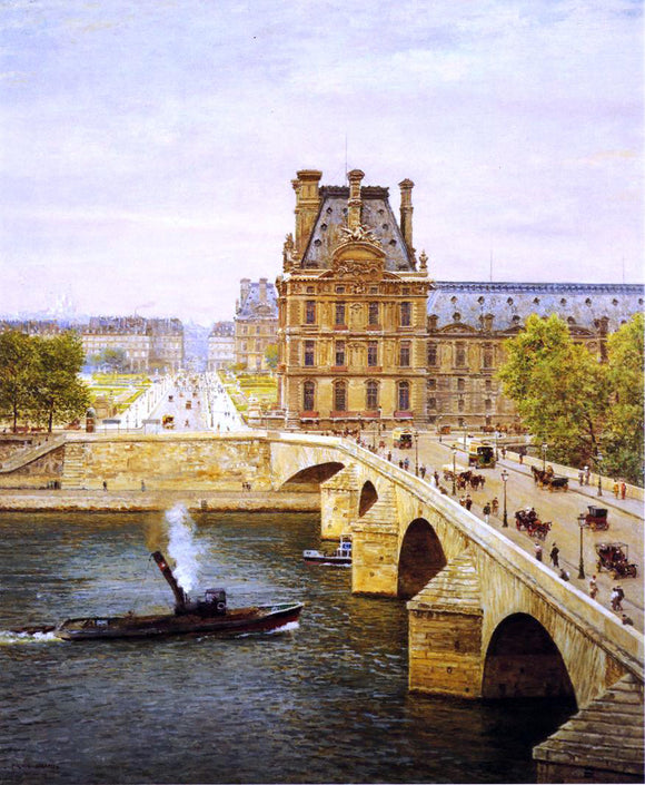  Marie-Francois Firmin-Girard The Pont Royale and The Louvre, View of the Seine - Canvas Art Print