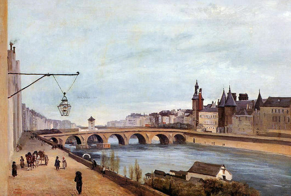  Jean-Baptiste-Camille Corot The Pont-au-Change and the Palais de Justice - Canvas Art Print
