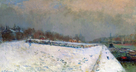  Albert Lebourg The Port of Bercy, in Winter, Snow Effect - Canvas Art Print