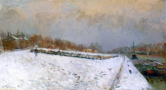  Albert Lebourg The Port of Bercy, Winter - Canvas Art Print