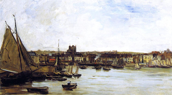  Charles Francois Daubigny The Port of Dieppe - Canvas Art Print