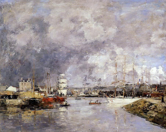  Eugene-Louis Boudin The Port of Dieppe - Canvas Art Print