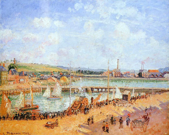  Camille Pissarro The Port of Dieppe, the Dunquesne and Berrigny Basins: High Tide, Sunny Afternoon - Canvas Art Print