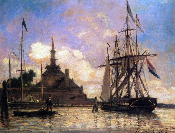  Johan Barthold Jongkind The Port of Rotterdam - Canvas Art Print