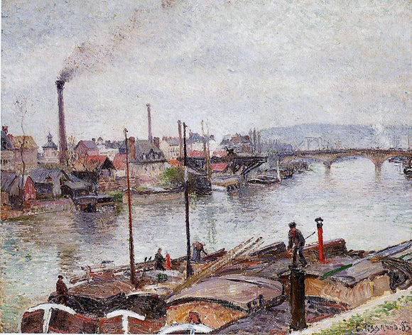  Camille Pissarro The Port of Rouen - Canvas Art Print