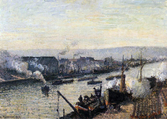  Camille Pissarro The Port of Rouen, Saint-Sever - Canvas Art Print