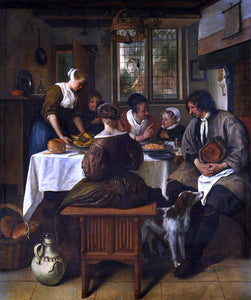  Jan Steen The Prayer Before the Meal - Canvas Art Print
