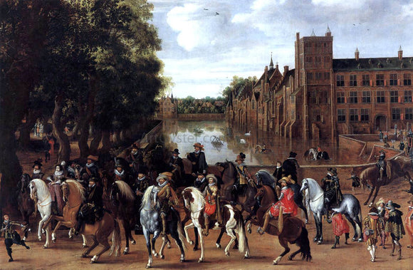  Hendrick Ambrosius Packx The Princes of Orange and Their Families Riding Out from the Buitenhof - Canvas Art Print