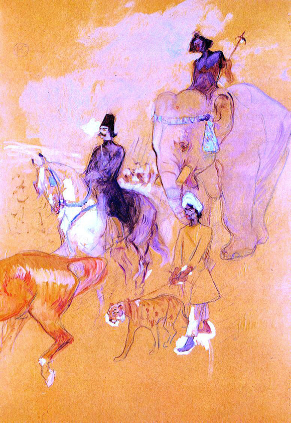  Henri De Toulouse-Lautrec The Procession of the Raja - Canvas Art Print