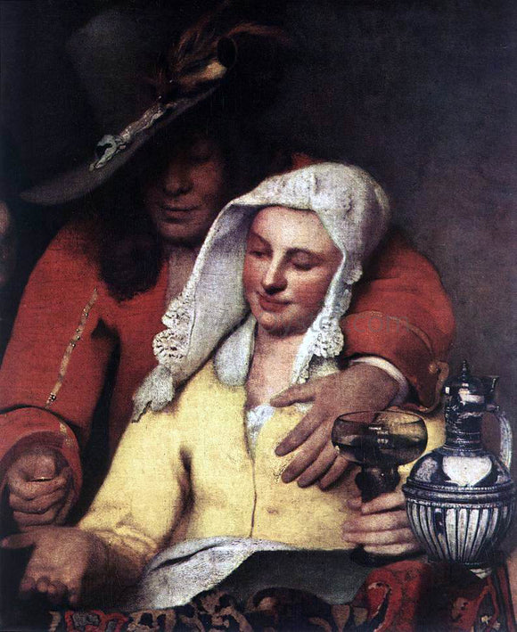  Johannes Vermeer The Procuress (detail: 1) - Canvas Art Print