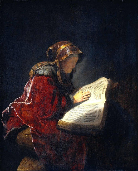  Rembrandt Van Rijn The Prophetess Anna (also known as Rembrandt's Mother) - Canvas Art Print
