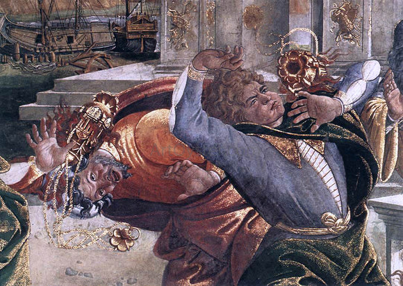  Sandro Botticelli The Punishment of Korah and the Stoning of Moses and Aaron (detail 3) (Cappella Sistina, Vatican) - Canvas Art Print