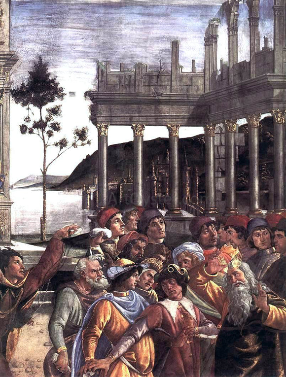  Sandro Botticelli The Punishment of Korah and the Stoning of Moses and Aaron (detail 4) (Cappella Sistina, Vatican) - Canvas Art Print