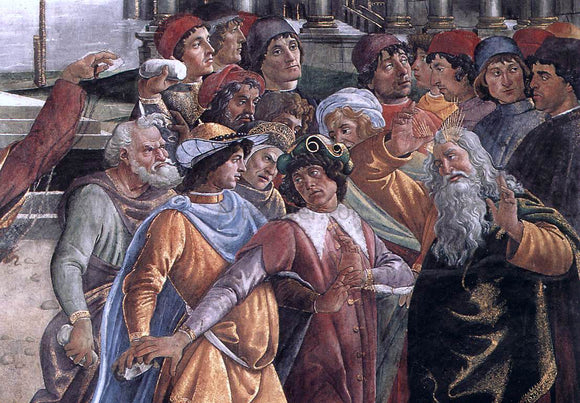  Sandro Botticelli The Punishment of Korah and the Stoning of Moses and Aaron (detail 5) (Cappella Sistina, Vatican) - Canvas Art Print