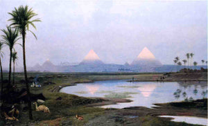  Jean-Leon Gerome The Pyramids, Sunrise - Canvas Art Print