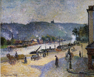  Camille Pissarro The Quays at Rouen - Canvas Art Print