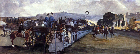 Edouard Manet The Races at Longchamp - Canvas Art Print