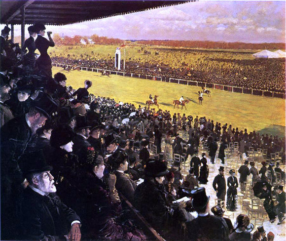  Giuseppe De Nittis The Races at Longchamps from the Grandstand - Canvas Art Print