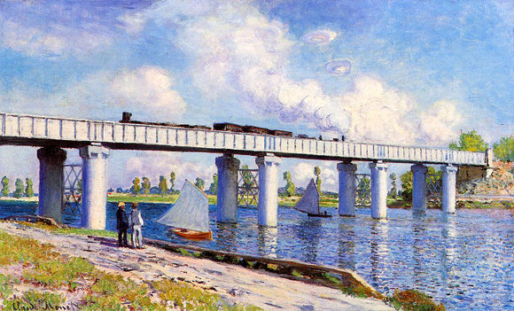  Claude Oscar Monet The Railroad Bridge at Argenteuil - Canvas Art Print