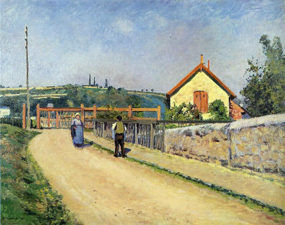  Camille Pissarro The Railroad Crossing at Les Patis - Canvas Art Print