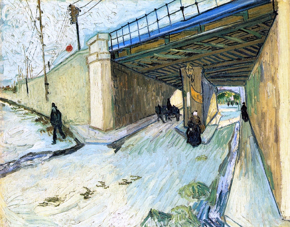  Vincent Van Gogh The Railway Bridge over Avenue Montmajour - Canvas Art Print