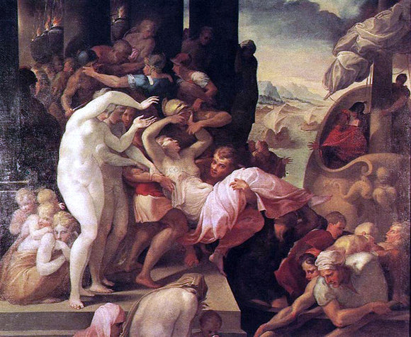  Francesco Primaticcio The Rape of Helene - Canvas Art Print