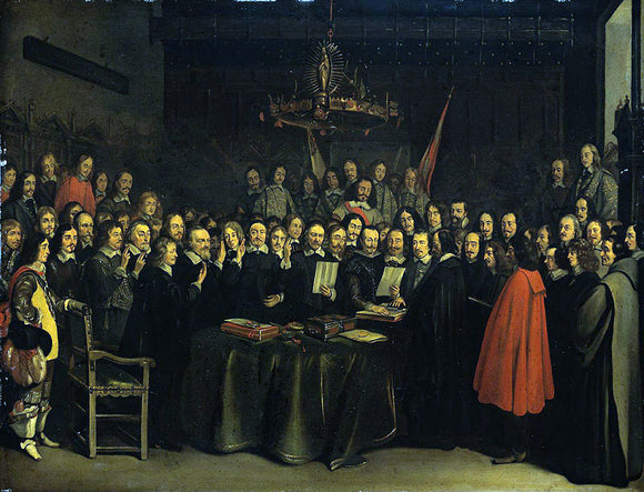  Gerard Ter Borch The Ratification of the Treaty of Munster, 15 May 1648 - Canvas Art Print