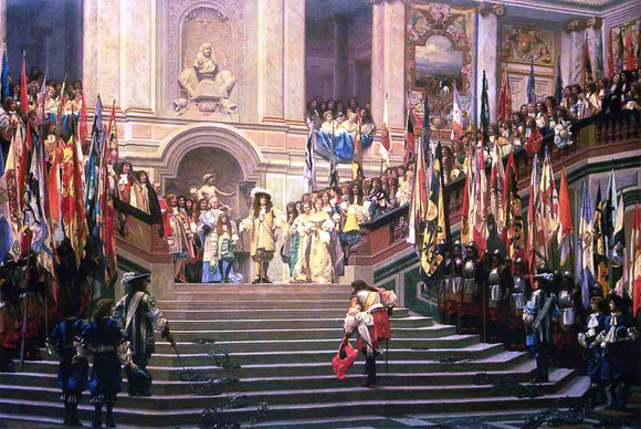  Jean-Leon Gerome The Reception for Prince Conde at Versailles - Canvas Art Print