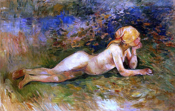  Berthe Morisot The Reclining Shepherdess - Canvas Art Print