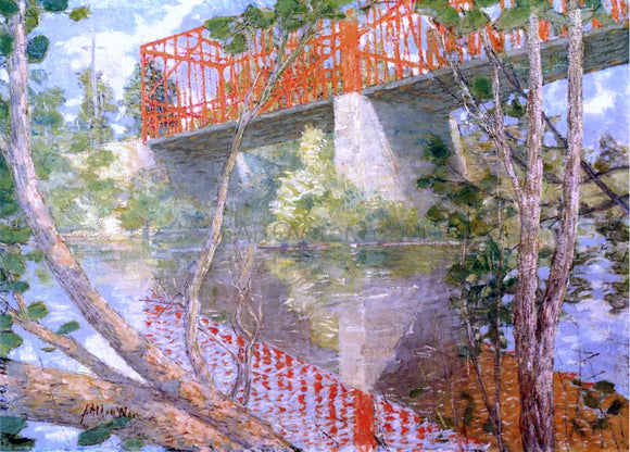  Julian Alden Weir The Red Bridge - Canvas Art Print