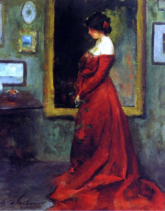  Charles Webster Hawthorne The Red Gown - Canvas Art Print