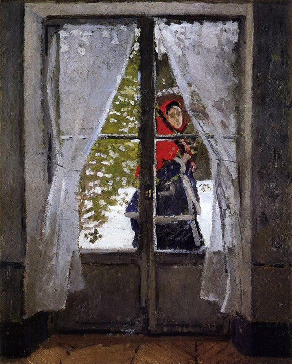  Claude Oscar Monet The Red Kerchief, Portrait of Madame Monet - Canvas Art Print